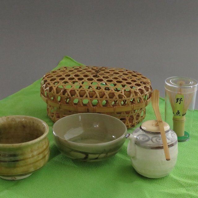 ◆◇小さな茶道具セット 入子茶碗 茶器 茶杓 新品茶筅 5点揃え◇◆茶道具 chado ware dbsy10096-s