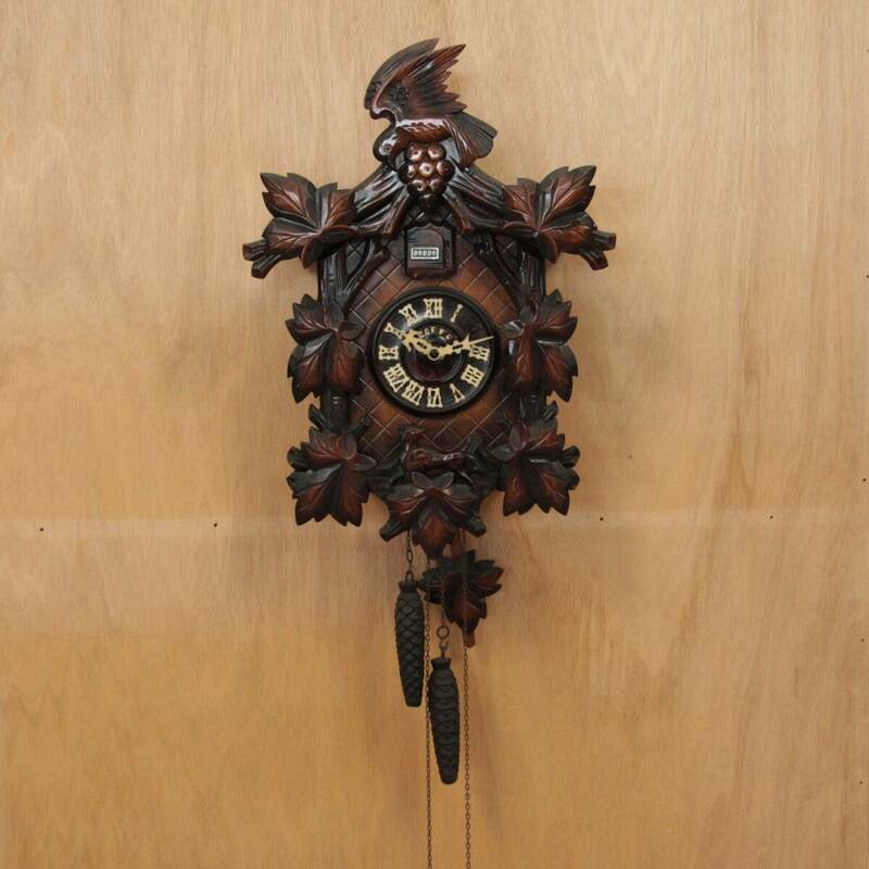 ∇36　TEZUKA CLOCK 手塚時計 機械式鳩時計 POPPO＃40 重錘式柱時計 壁掛時計 柱時計 掛時計 鳩時計 昭和レトロ ジャンク