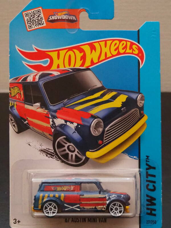 HOT WHeeLs 67 AUSTIN MINI VAN 青 Union Jack ユニオンジャック オースティン ミニ ミニカー POP ART WORK ART GRAPHIC ホットウィール