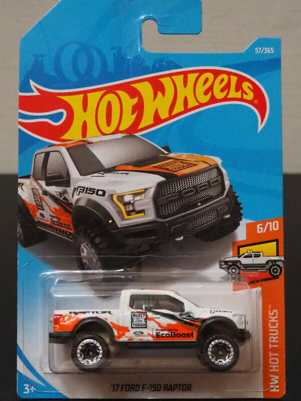 HOT WHeeLs 17 FORD F-150 RAPTOR 白 フォード ラプター ミニカー ピックアップ トラック EcoBoost WORKS ハイリフト ホットウィール