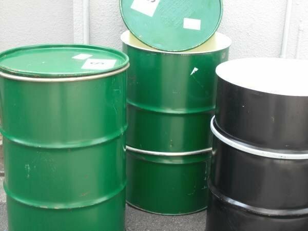 【配送のみ】保管用　蓋付き　200L　緑色　ドラム缶 　食品輸送品の為　美品！