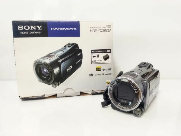 S/ SONY ソニー ビデオカメラ Handycam HDR-CX550V 2010年製 バッテリー 他 付属品あり / NY-1623