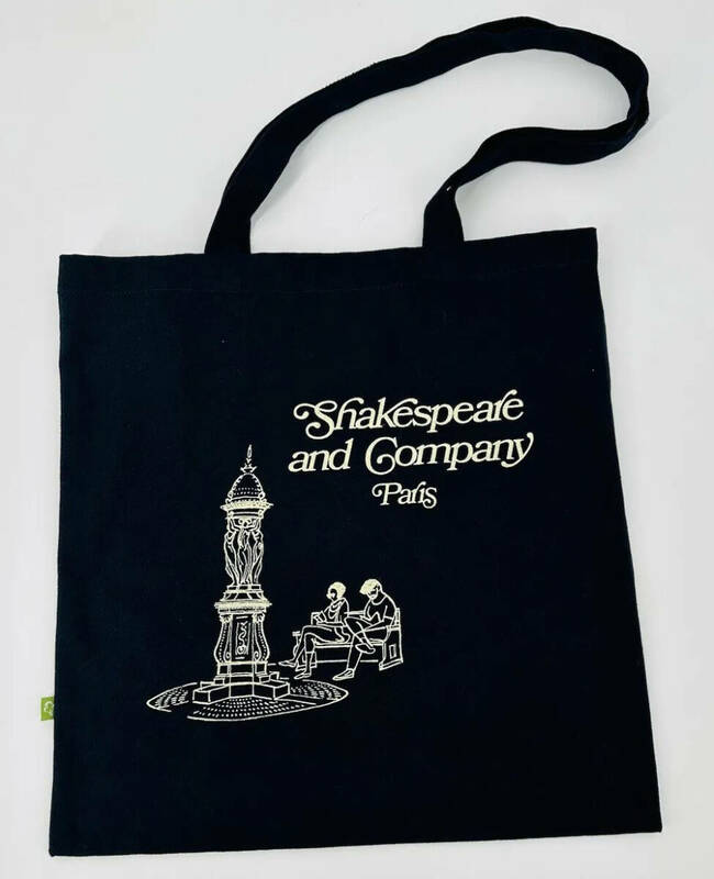 フランス パリ Shakespeare and Company シェイクスピアアンドカンパニー トートバック 噴水 紺 限定品 新品 オーガニック 直輸入&本物