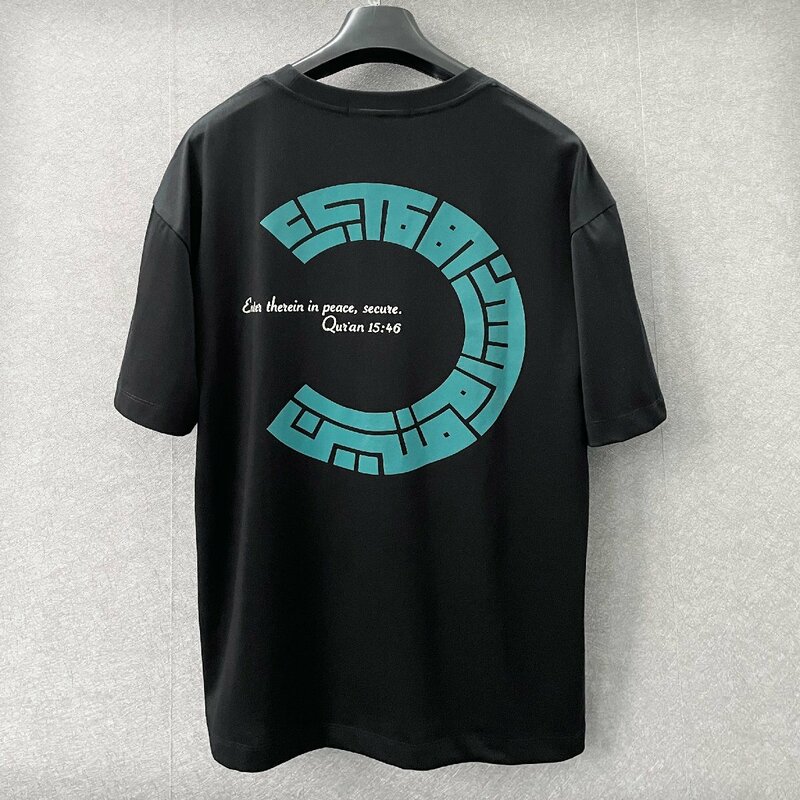 一枚限定・半袖Tシャツ 定価2万◆Emmauela・イタリア・ミラノ発◆コットン100% 薄手 通気 吸汗速乾 カットソー プルオーバー 夏服 定番 L