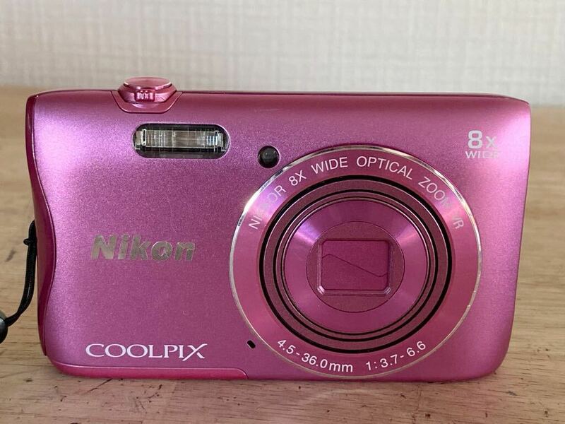 1円スタート Nikon ニコン コンパクトデジタルカメラ COOLPIX クールピクス S3700 デジカメ コンパクトカメラ ピンク 8x 通電確認済み