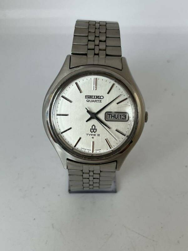 1円スタート SEIKO メンズ 腕時計 TYPEⅡ 7546-7010 タイプ2 セイコー デイデイト 白文字盤 クォーツ 