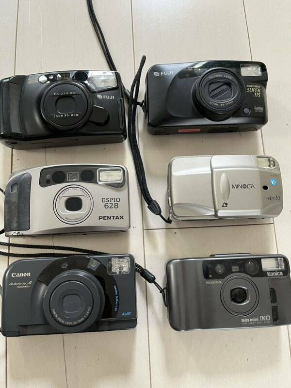 ●1円スタート フィルムカメラ 6点まとめ FUJIFILM Canon PENTAX Konica MINOLTA SUPER115 DL-1000 Autoboy A VECTIS30 ESPIO628 BIG mini