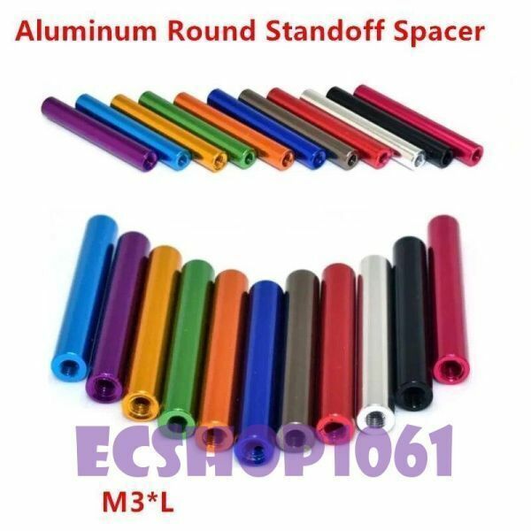 A5023:アルミスペーサーコラム m3 x 4-100mm 10個 ラウンドスペーサー rc部品用 ネジポス