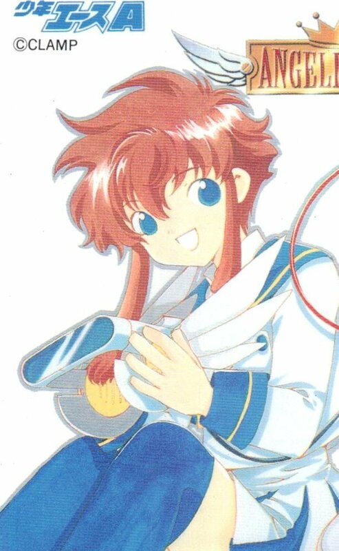 ★エンジェリックレイヤー/ANGELIC LAYER　CLAMP　少年エース　2枚組中の1枚　微汚れ有★テレカ５０度数未使用rc_38