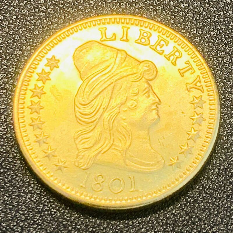 金貨　古銭　アメリカ　1801年　自由の女神　リバティ　星の数・13　盾　イーグル　1ドル　大型　コイン　硬貨