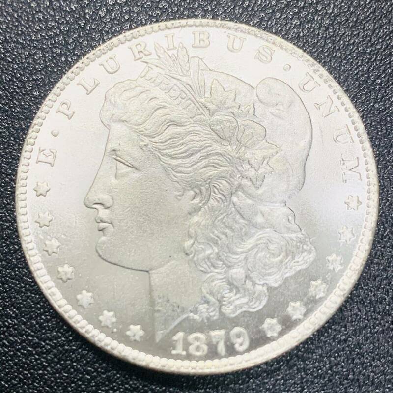銀貨　古銭　アメリカ　1879年　自由の女神　リバティ　星の数・13　イーグル　1ドル　大型　コイン　硬貨