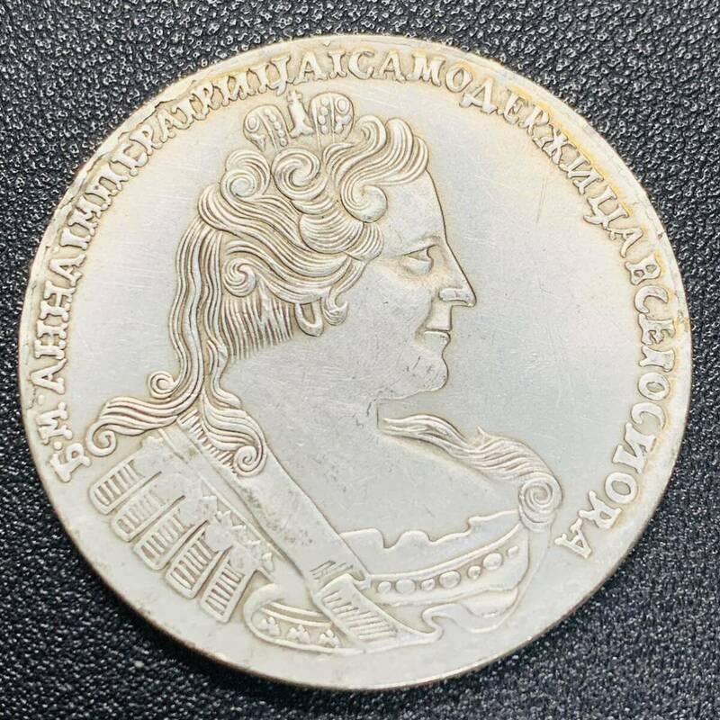 銀貨　古銭　1732年　ロシア　アンナ・ヨアノヴナ女王　双頭の鷲　コイン　硬貨　