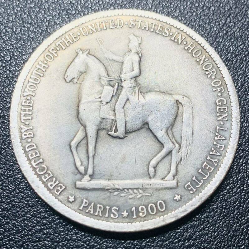 銀貨　古銭　アメリカ　1900年　ラファイエット記念　大型　硬貨　記念幣　コイン