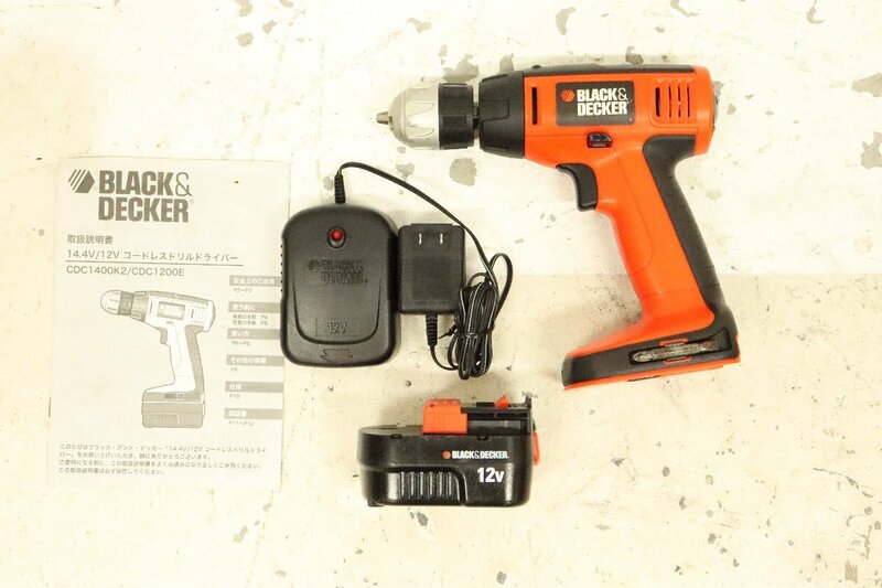 ■動作確認済■美品■ BLACK＆DECKER ブラックアンドデッカー コードレスドリルドライバー CDC1200E TYPE JP01 バッテリー 電動 工具