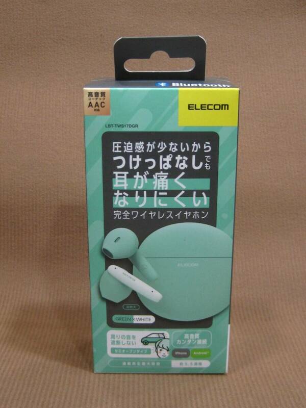 M1-908■即決 未開封品 パッケージ難あり ELECOM セミオープン型 完全ワイヤレスイヤホン LBT-TWS17DGR