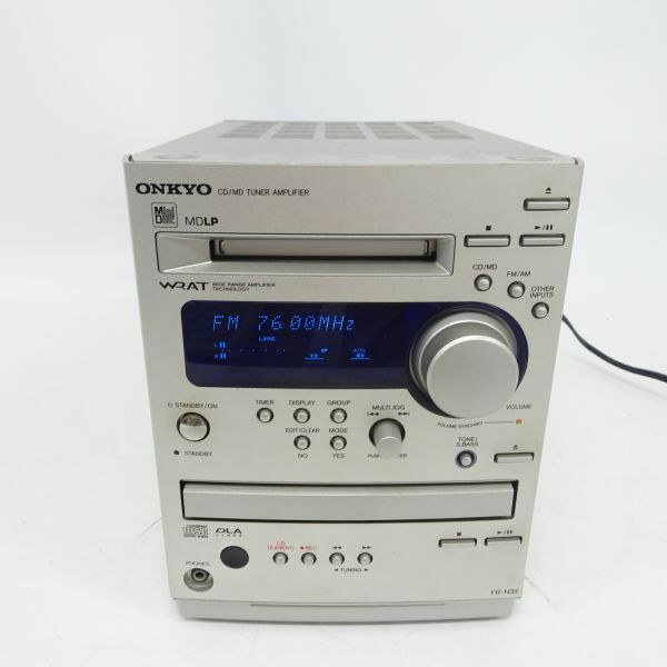 tyom 1433-1 529 ONKYO オンキョー FR-N3X CD MDチューナーアンプ ミニコンポ 本体のみ 通電確認済み 現状品