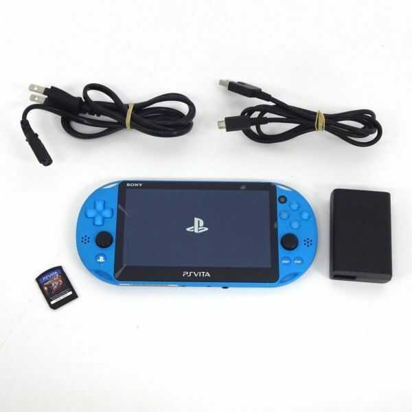 ■tykh 1426-1 284 通電OK 初期化済み PSVITA 本体 アクアブルー SONY PlayStation Vita PCH-2000 / ソフト MINECRAFT 動作未確認