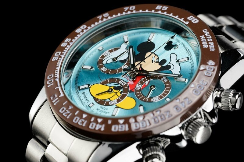 1円～ 1スタ アナザーヘブン×Disney限定MICKEYミッキーマウス別注コラボ時計クロノグラフ美しすぎるICE BLUE5気圧絶版新品逆輸入