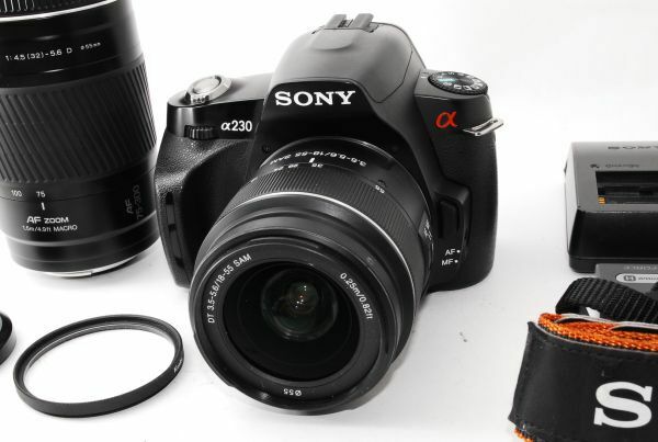 ★良品★ ソニー SONY α230 DSLR-A230 ボディ + 標準レンズ 18-55mm / 望遠 レンズ 75-300mm #O01120130