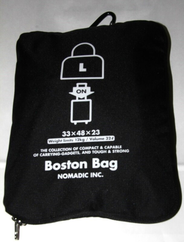NOMADIC 携帯用折りたたみボストンバッグ（Lサイズ、ブラック）