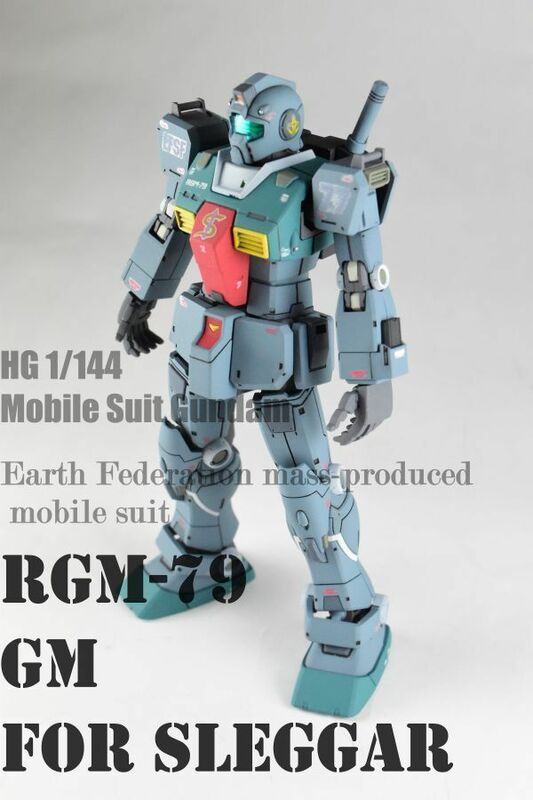 ガンプラ改修全塗装済完成品　HG1/144 ジム　スレッガー専用機　THE ORIGIN　ククルス・ドアンの島　プレミアムバンダイ