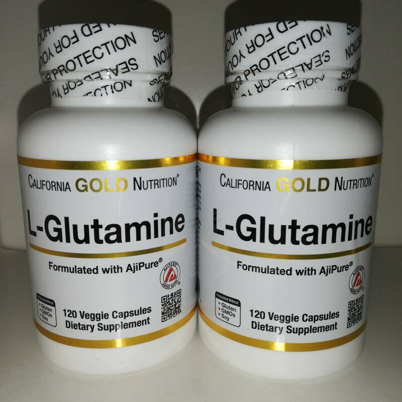 【2個セット】L-グルタミン 500mg 120ベジカプセル California Gold Nutrition【新品・送料込】