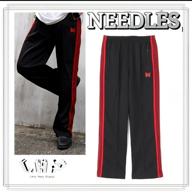 LHP NEEDLES ニードルズ パンツ ジャージ トレートシルエット ユニセックス 春夏 レッド EXCLUSIVE TRACK PANTS