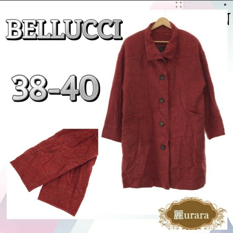 BELLUCCI ベルッチ おしゃれ ジャケット アウター 長袖 レディース レッド 38-40 古着 レディース