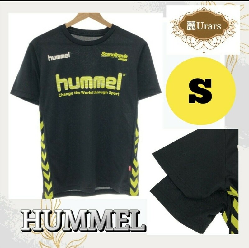 HUMMEL ヒュンメル トップス Tシャツ カットソー 半袖 英字プリント ブラック S 古着 レディース