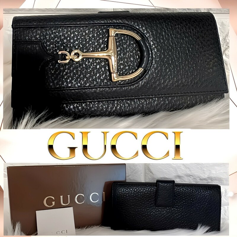 希少品 人気商品 GUCCI グッチ Wホック 長財布 ホースビット ブラック 約W(横)19cm×H(縦)10cm×D(奥行き)2.5cm