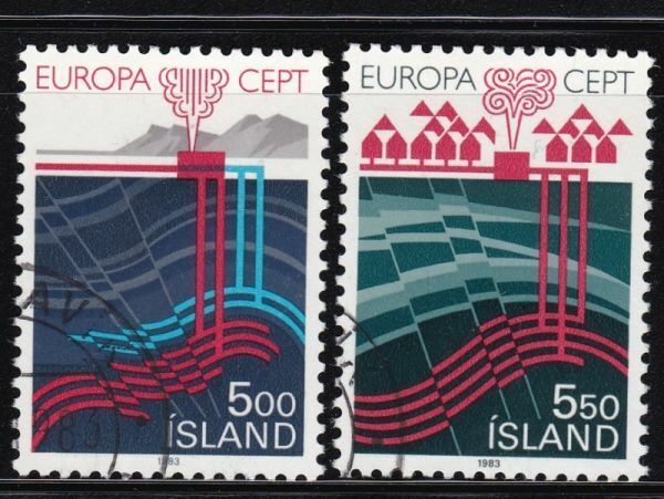 u0137 アイスランド 1983 #573-4 使用済