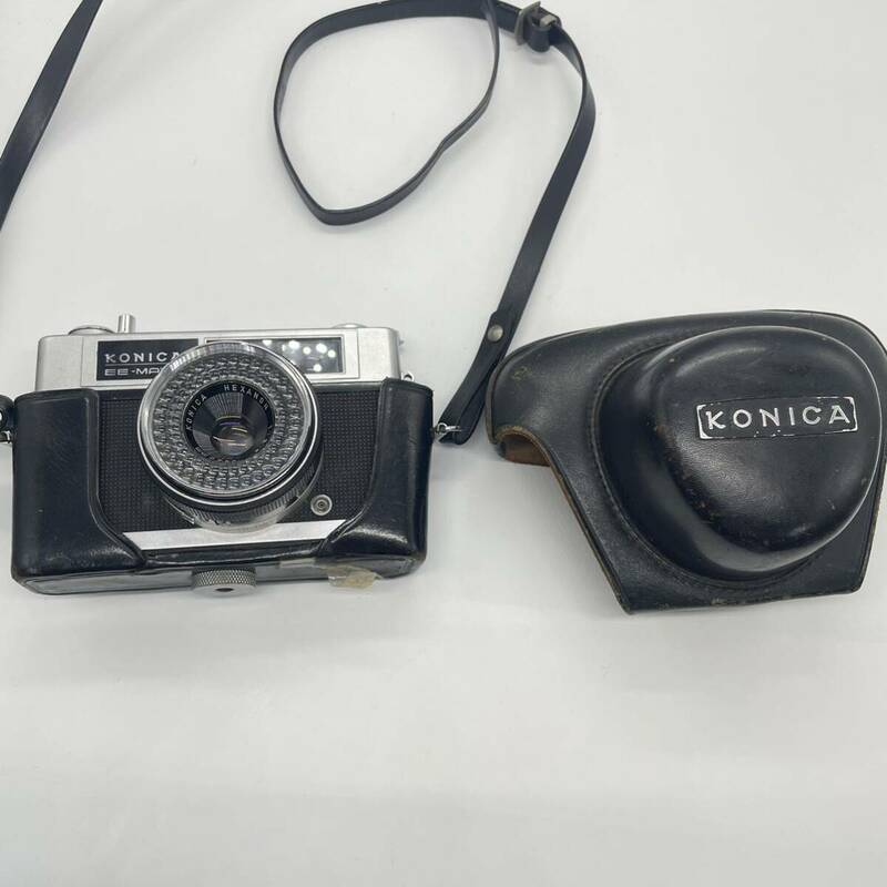 1円〜 6T KONICA コニカ EE-MATIC フィルムカメラ レンズ 951821 動作未確認 SEIKO-LA 日本製 ケース付 昭和レトロ ブラック シルバー