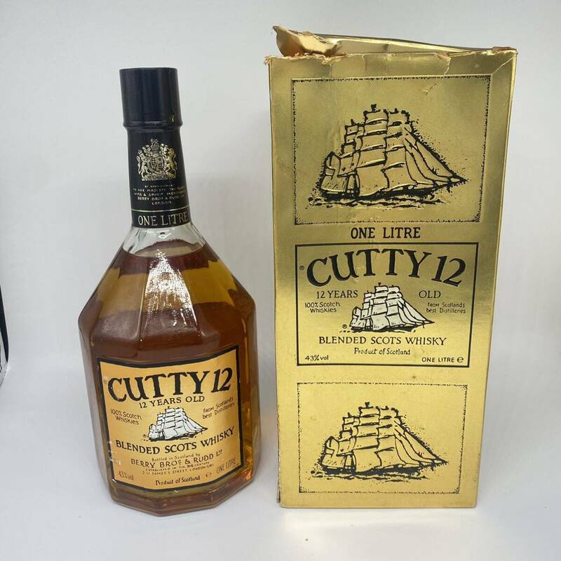 1円〜6A CUTTY 12 ウィスキー カティサーク BLENDED SCOTS WHISKY 未開封 スコッチ オールドボトル ブレンデットスコッチ 箱付き