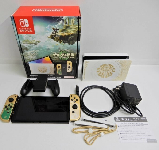 062Z671★【中古 美品/動作品】 Nintendo Switch 本体 有機ELモデル ゼルダの伝説 ティアーズ オブ ザ キングダム エディション HEG-001