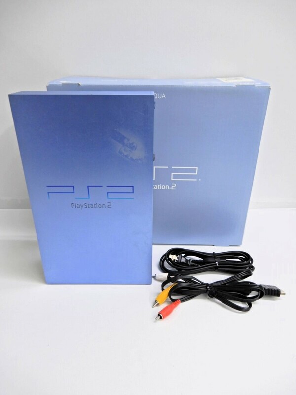 060Z641★【中古/動作品】 PlayStation2 PS2 本体 SCPH-39000 アクアブルー 【ケーブル付属】