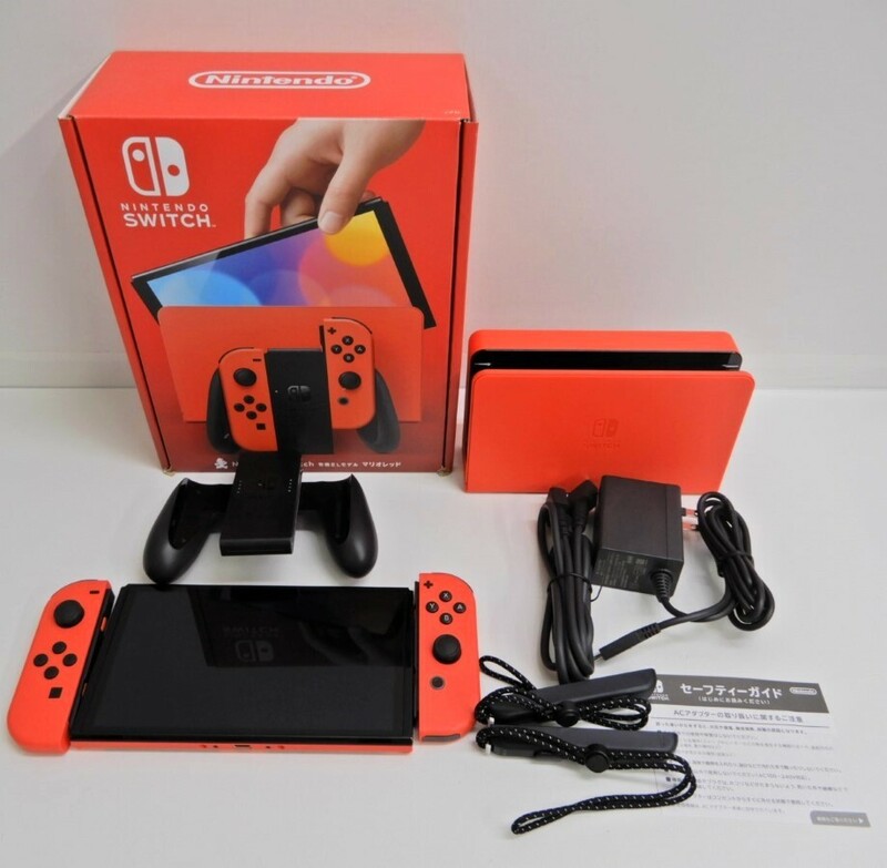 062Z668★【中古/動作品】 Nintendo Switch 本体 有機ELモデル マリオレッド HEG-001