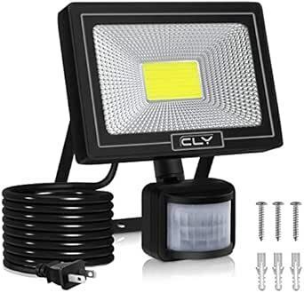 CLY センサーライト 屋外 LED 投光器 20W 昼白色 人感センサー 作業灯 超高輝度 2000LM 6500K ブラケット