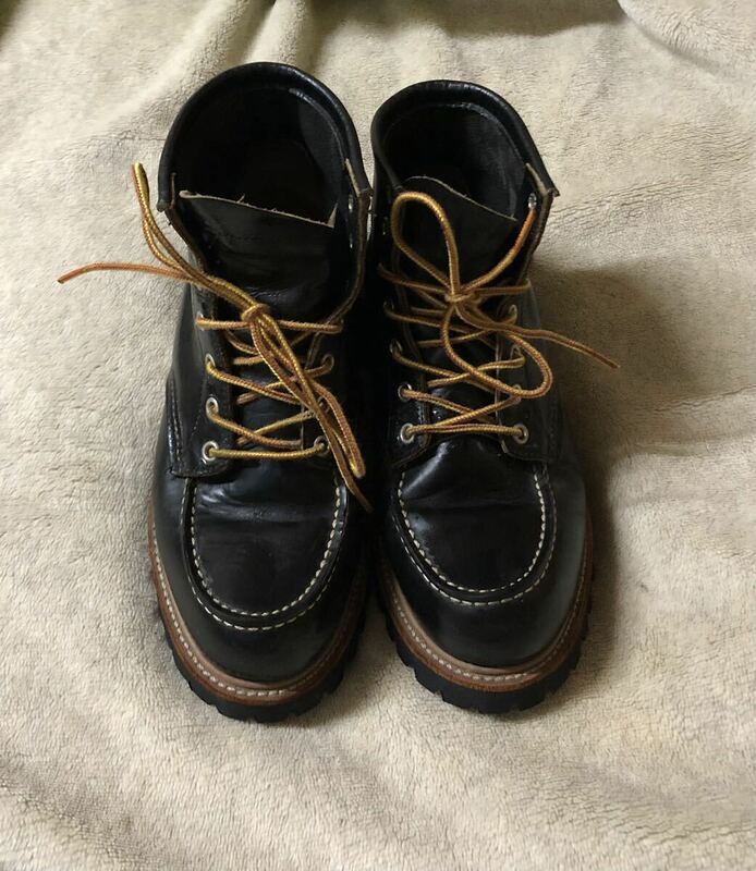 【 美品 羽タグ】レッドウィング 8136 ビブラム アイリッシュセッター 黒 ブラッククローム モックトゥ ブーツ redwing HOPESMORE【EP306】