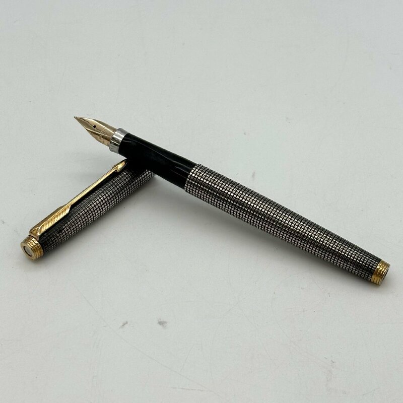 1円～/PARKER/パーカー/STERLING/スターリング/シルバー×ゴールドカラー/ペン先/14K/万年筆/文房具/筆記用具/W102