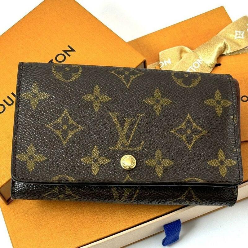 ルイヴィトン ポルトモネ ビエ トレゾール モノグラム L字ファスナー 折り財布 ユニセックス ブラウン M61730 LOUIS VUITTON 二つ折り