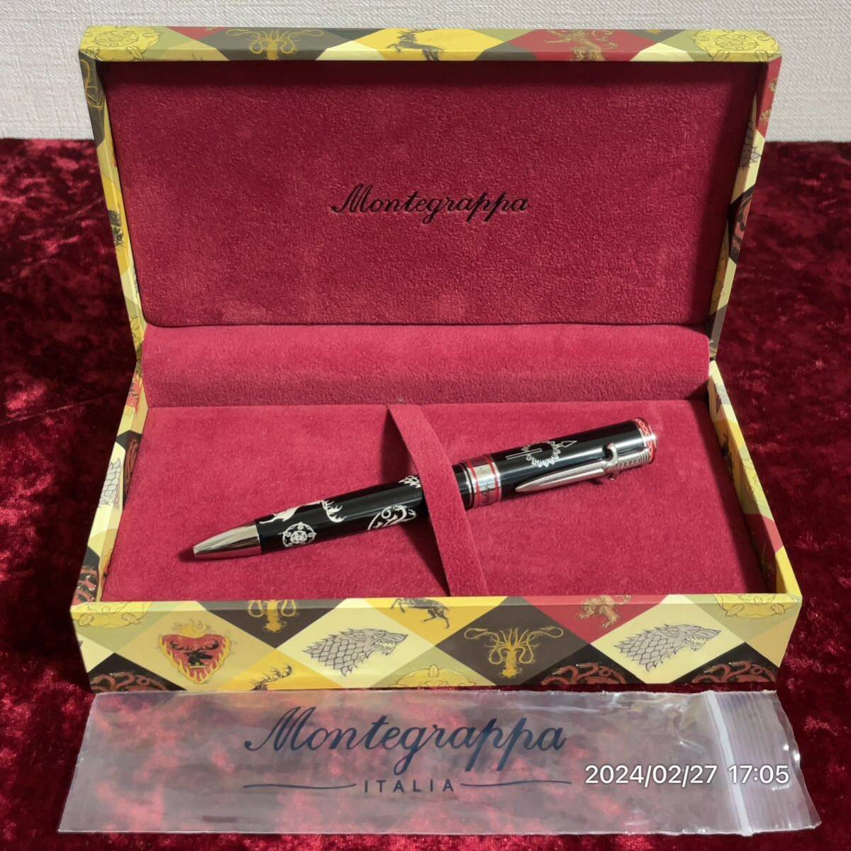 極美品 Montegrappa モンテグラッパ ゲーム・オブ、スローンズ モチーフ ドラゴン シカ 剣 ボールペン 筆記用具 箱付