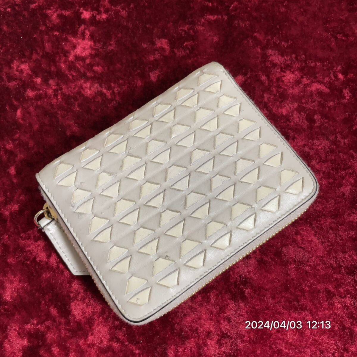 SERAPIAN セラピアン モザイコ編み ラウンドファスナー レザー 革 ウォレット 財布 箱付