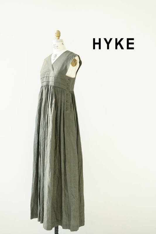 HYKE LINEN MAXI DRESS ハイク リネン マキシ ワンピース size 1 0607391
