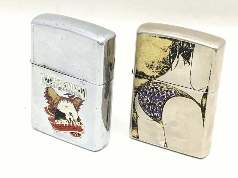 ■Zippo ハーレーダビッドソン 1993年製 / 2013年製 オイルライター 2点 まとめ 火花あり/現状渡し 中古【UW060279】