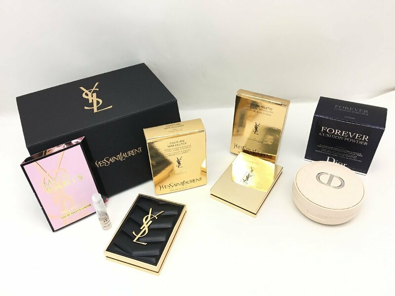 Dior スキン フォーエヴァー クッション パウダー / YSL クチュール ミニ クラッチ 他 コスメ まとめ ギフトボックス付き 中古【UW060271】