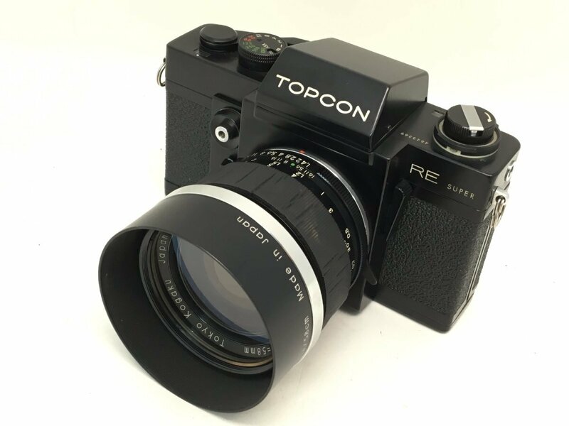 TOPCON RE SUPER / Auto-Topcor 1:1.4 f=58mm 一眼レフカメラ フード付き ジャンク 中古【UW060363】