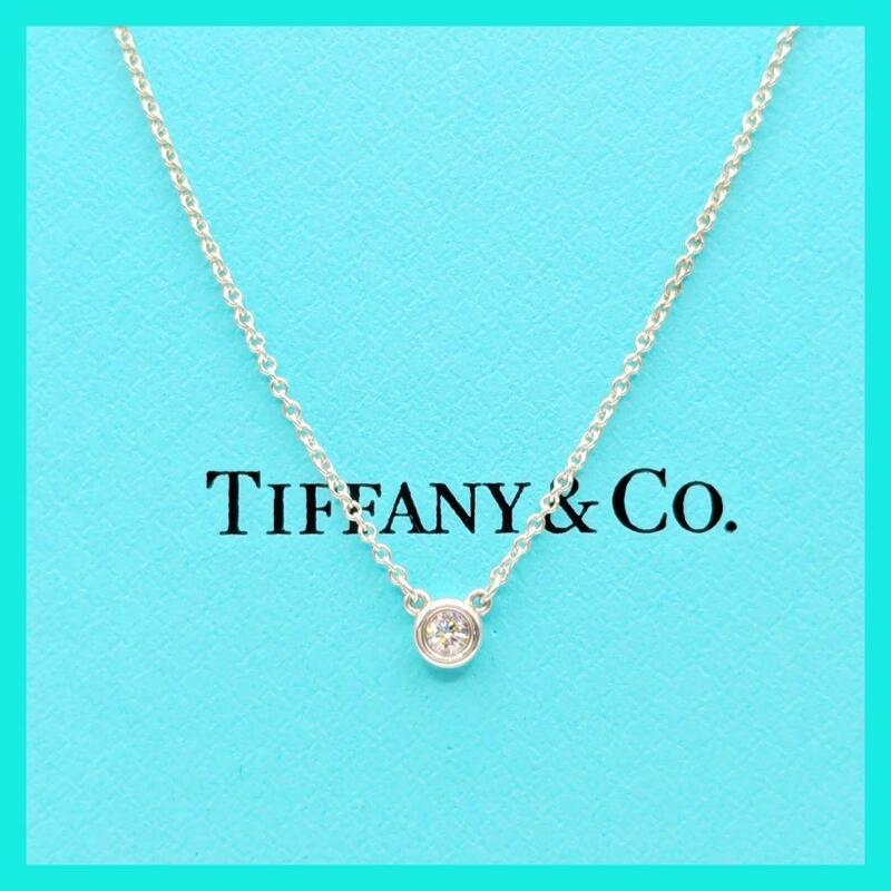 【最終値下げ】Tiffany & Co. ティファニー バイザヤード ダイヤモンド ネックレス 0.10ct程度 SV925 Ag925 スターリングシルバー 美品