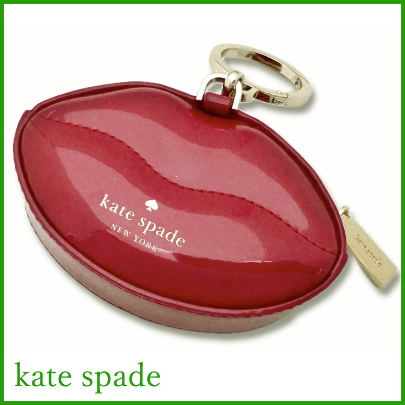 新品ケイトスペードkate spade唇コインケース　キーホルダーポーチ赤★