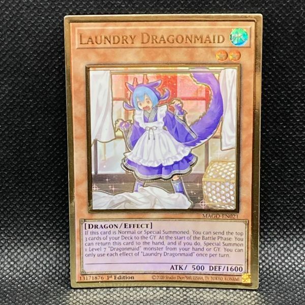 【複数同梱送料一律】 遊戯王 英語 ドラゴンメイド・ラドリー 1st MAGO プレミアムゴールドレア プレゴル 【効果】