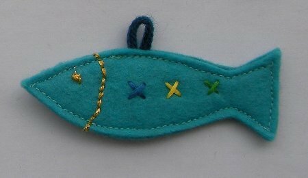 タグ☆持ち物目印☆ネームタグ☆入園入学☆オリジナル☆アップリケ☆お魚☆フィシュ☆可愛いお魚のネームタグ☆青色☆1個☆